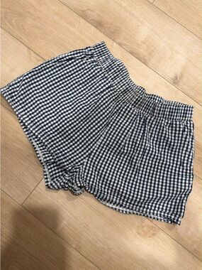 Ardene Navy & White Gingham High-Waist Shorts